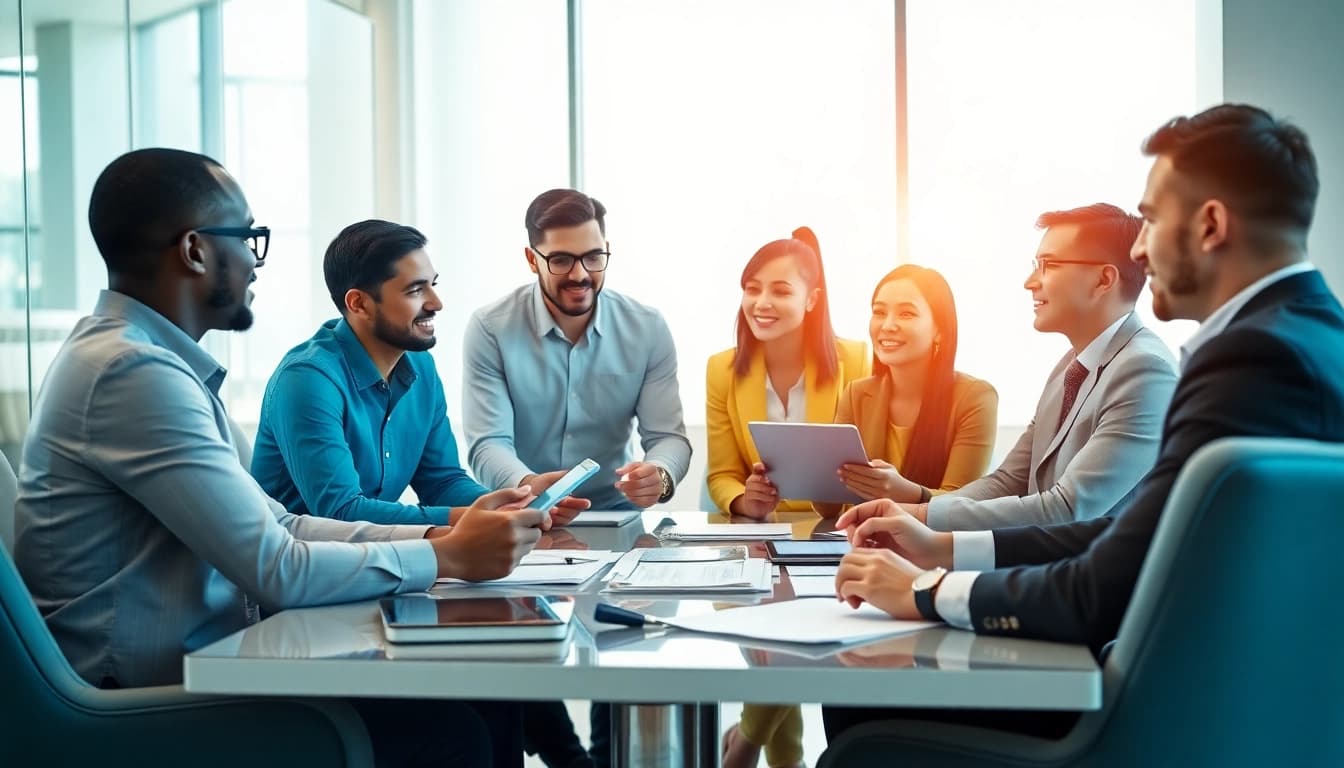 Headhunter Ingenieure engaged in a meeting to discuss recruitment strategies.