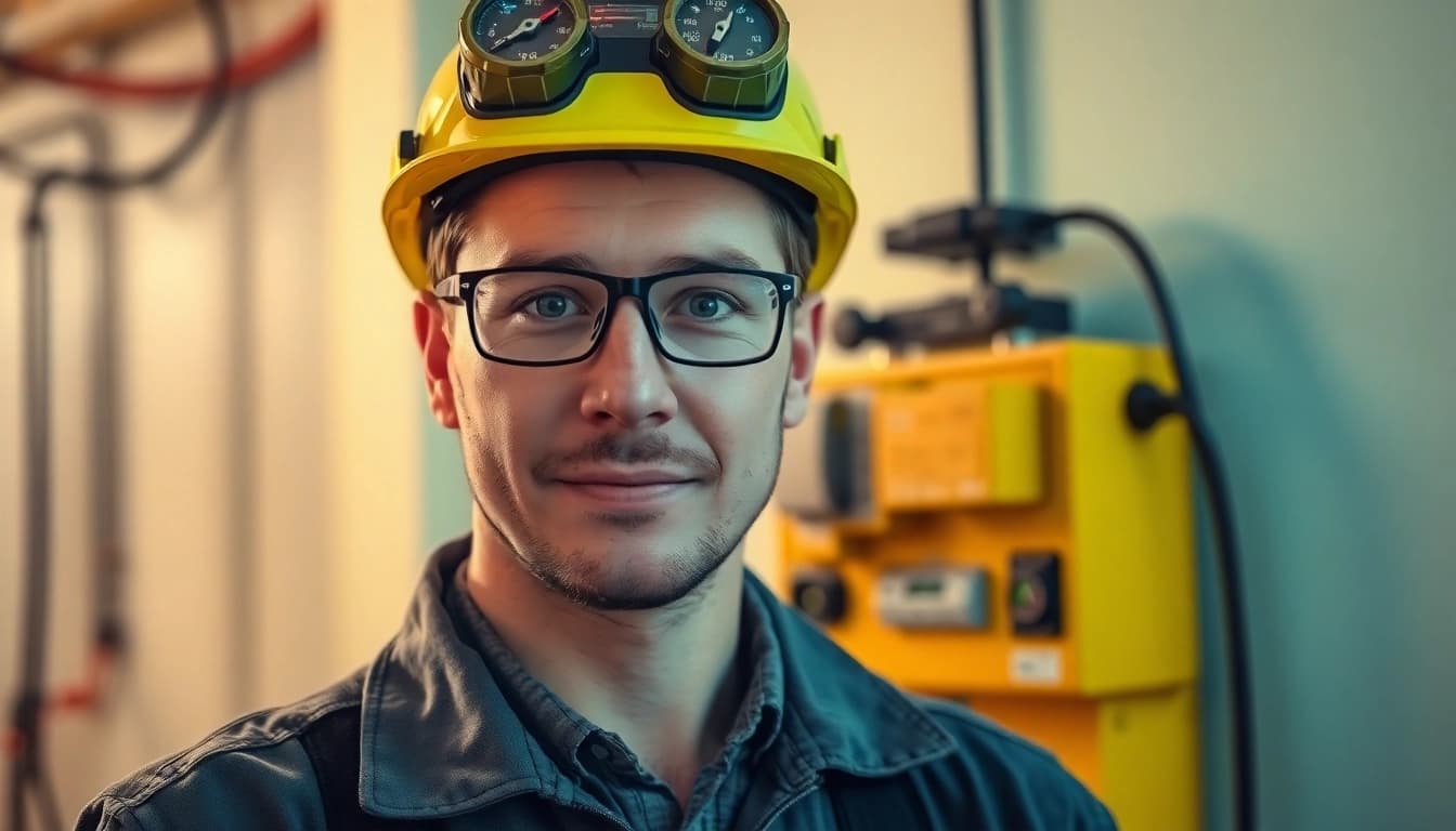Techniker führt DGUV V3 Prüfung an elektrischen Geräten durch, zeigt Sicherheitsstandards und Präzision.