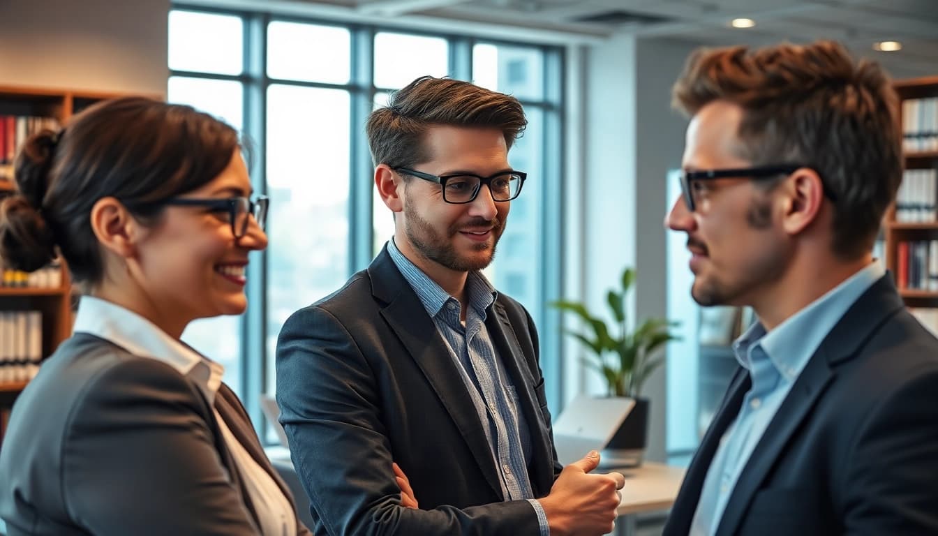 Professioneller Headhunter aus Oberhausen berät Bewerber in einem modernen Büro.