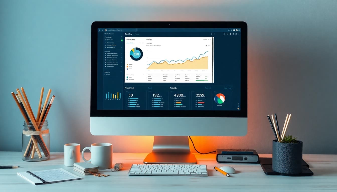 Visuelle Darstellung eines Computerbildschirms, der eine umfassende SEO-Ranking-Analyse zeigt, um Benutzer zur Optimierung ihrer Website zu inspirieren.