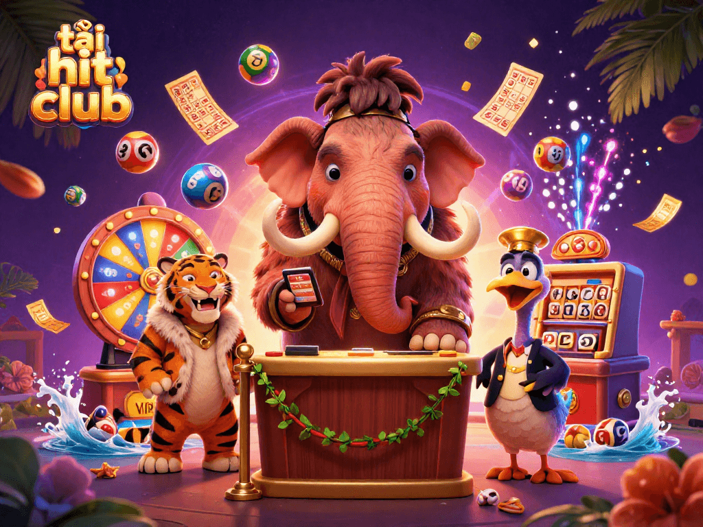 Experience thrilling excitement with tải hit club featuring colorful lottery elements and casino characters.