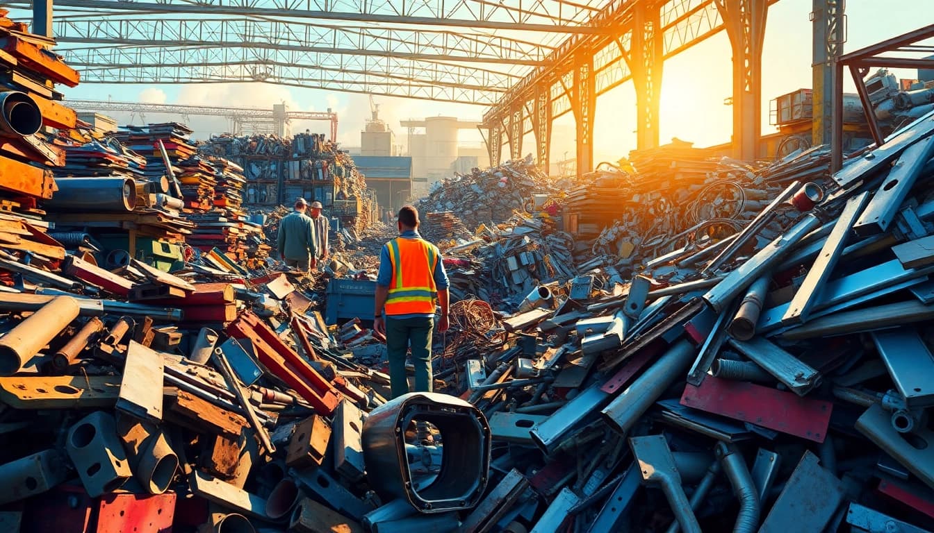 See Schrotthändler Remscheid efficiently processing metal scraps in a vibrant yard.