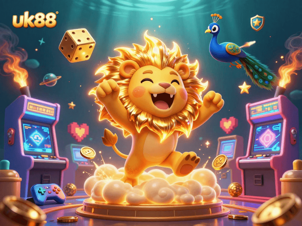 Witness the exhilarating gameplay at uk88 with vibrant casino elements and engaging characters.