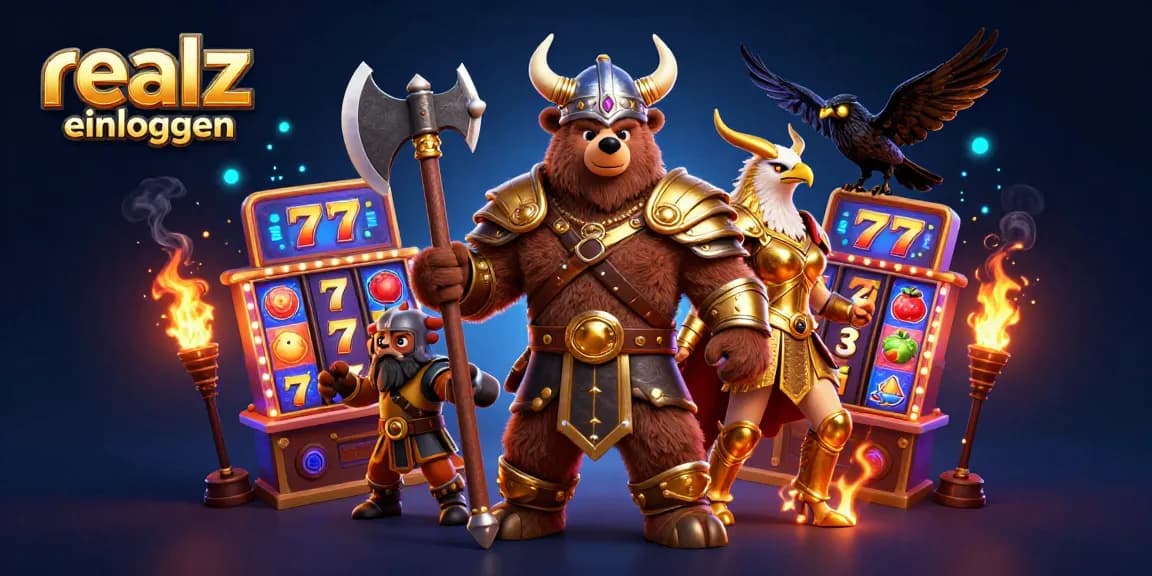 Einzigartiger 3D-Charakter mit realz casino einloggen, dargestellt in einem dynamischen Slotmaschinen-Szenario.