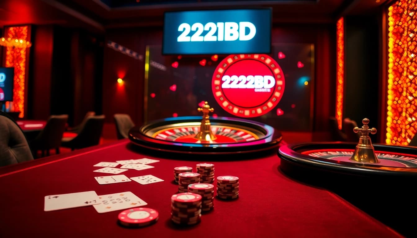 Experience the excitement of 222BD with vibrant casino games, cards, and roulette.