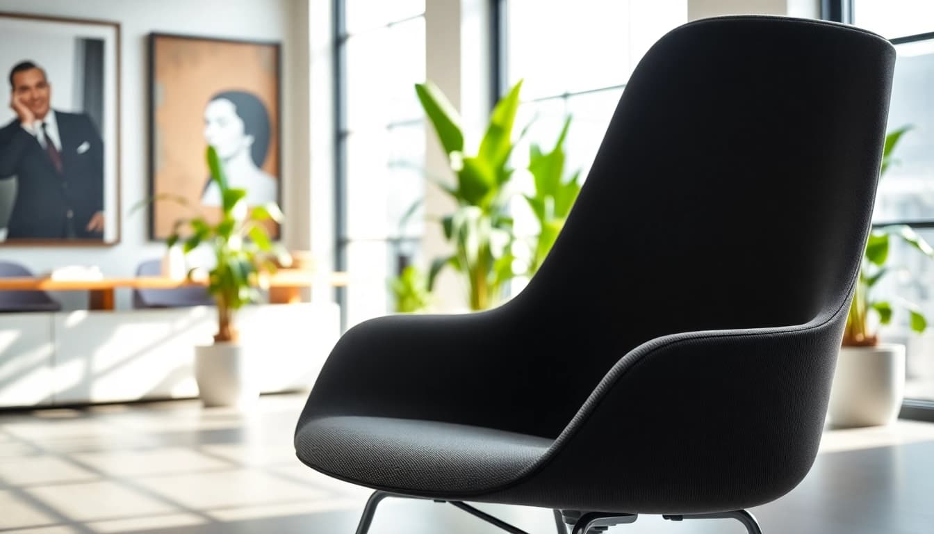 Refurbished Vitra Chair in a modern office setting showcasing elegance.