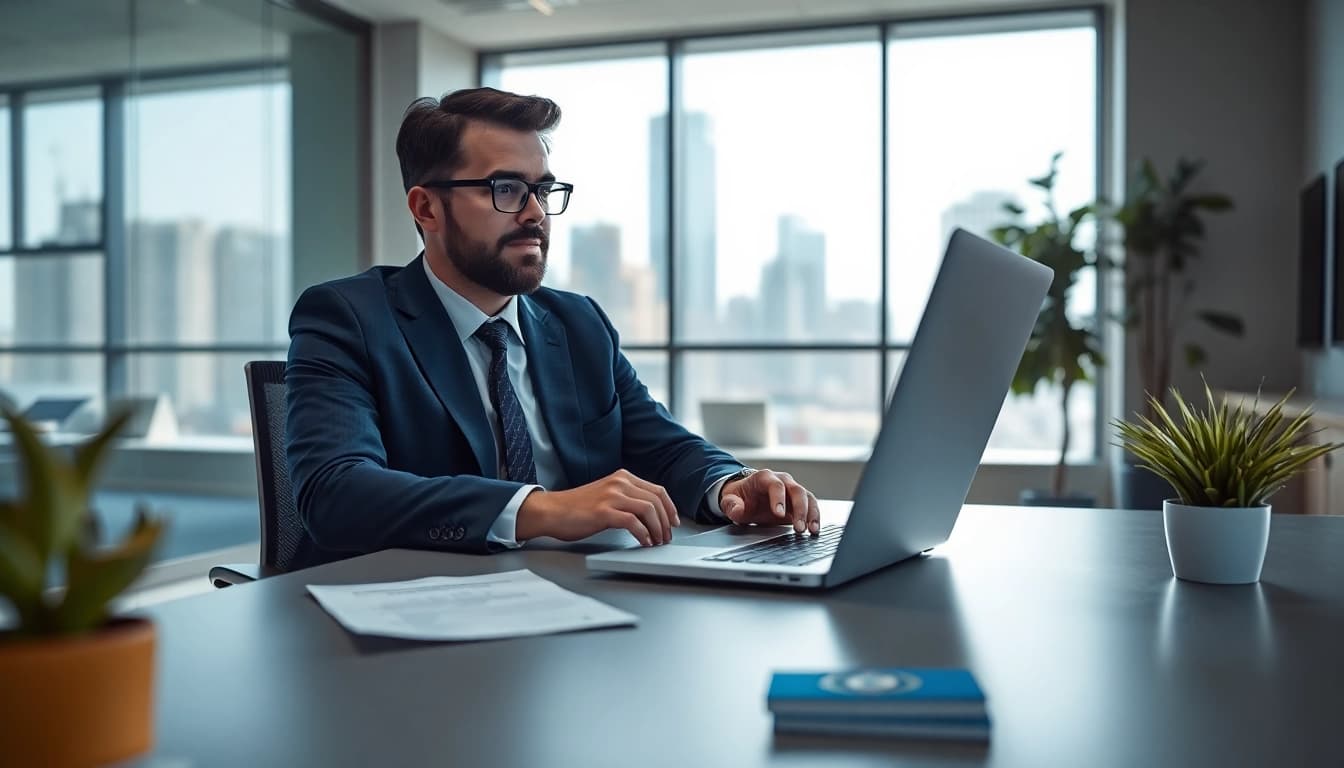 Tipps von einem Headhunter Schweiz in einem modernen Büro bei einer Videokonferenz.