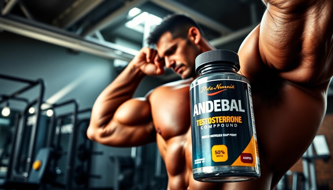 Androbal Testosterone Compound demonstrating strength during intense bodybuilding training.