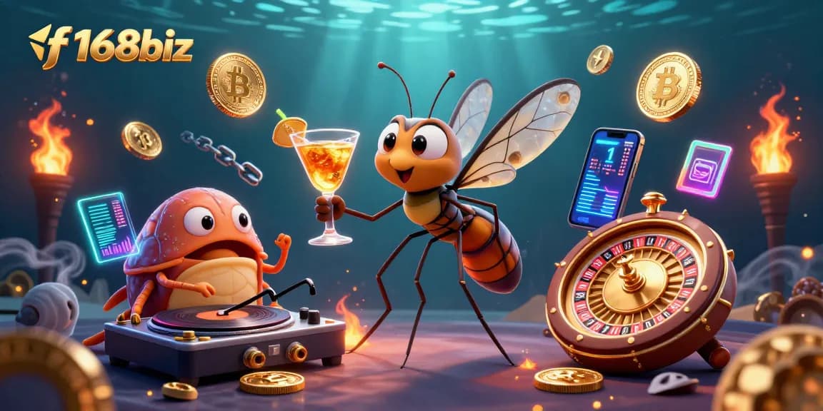 Experience the thrill of gambling at f168biz with its vibrant casino elements and dynamic characters.
