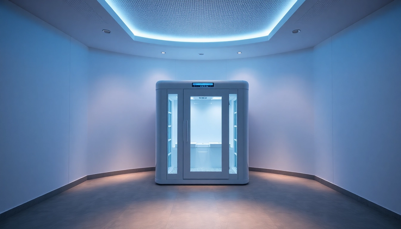 Kältekammer im modernen Design, die Sportlern schnelle Regeneration bei extremen Temperaturen bietet.