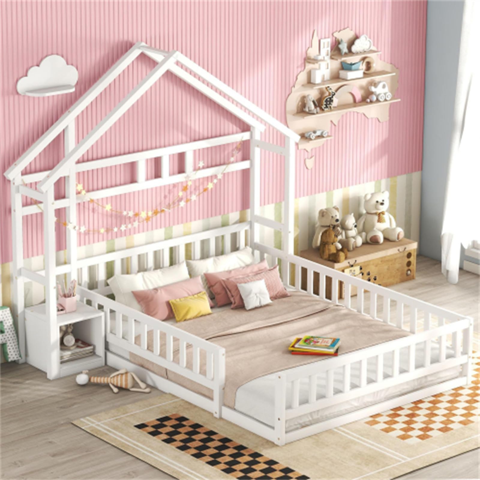 Spiel, Spaß und Schlafen im Hausbett 120x200 mit gemütlicher Optik