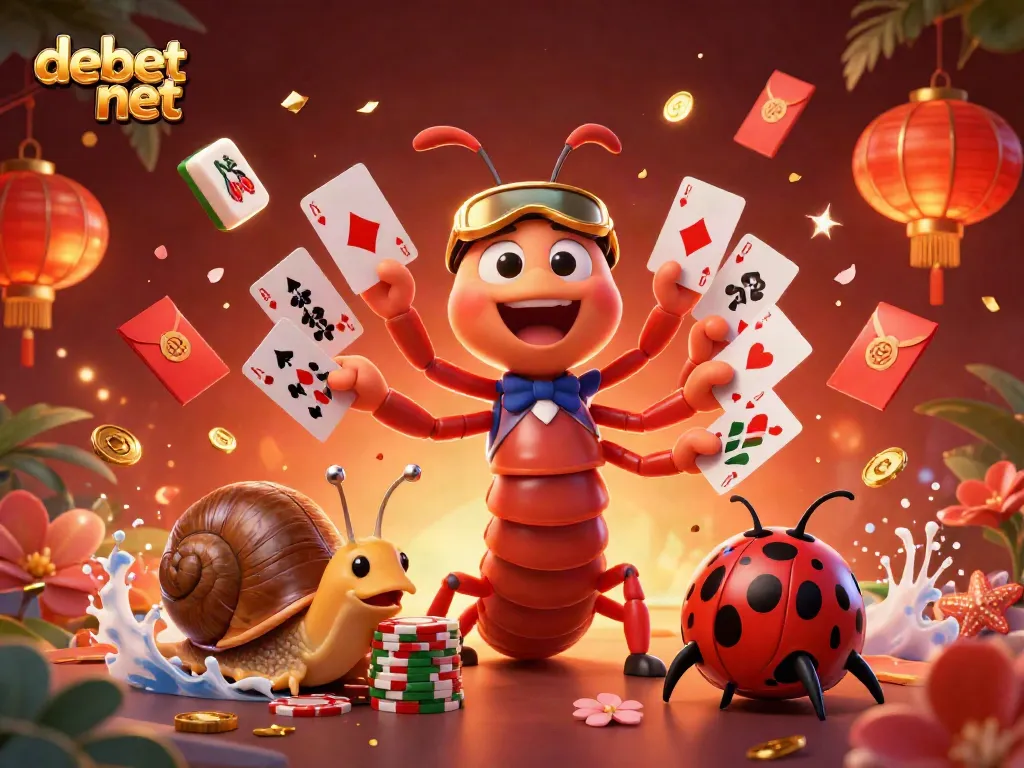 Experience thrilling gaming with debet net as the vibrant casino world unfolds in a dynamic illustration.