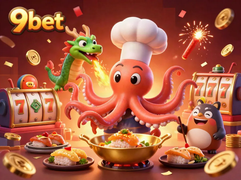 Experience thrilling games and winning strategies with lively 9bet casino action in this dynamic illustration.
