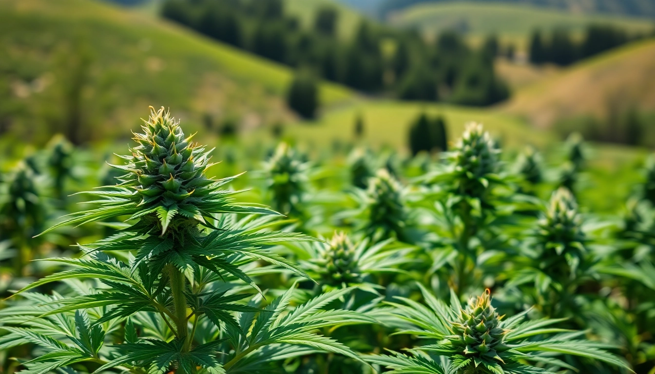 Explore the vibrant OG Kush plants growing in a lush cannabis garden, showcasing their unique bud formations and glossy leaves.