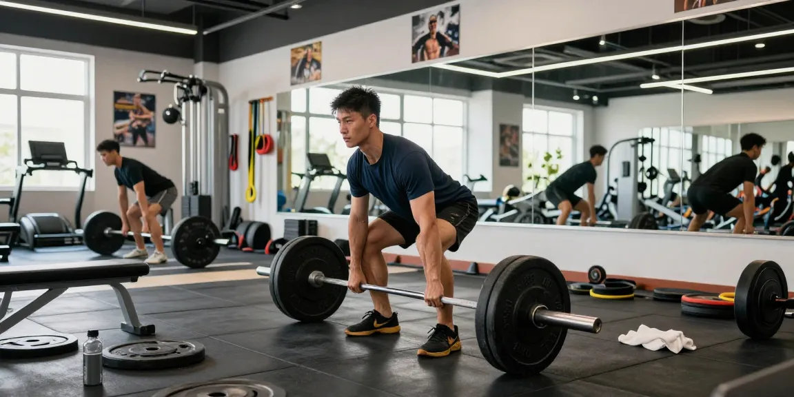 Starker Athlet hebt Gewichte im Fitnesscenter von Steroidshop und zeigt Entschlossenheit und Muskelwachstum.