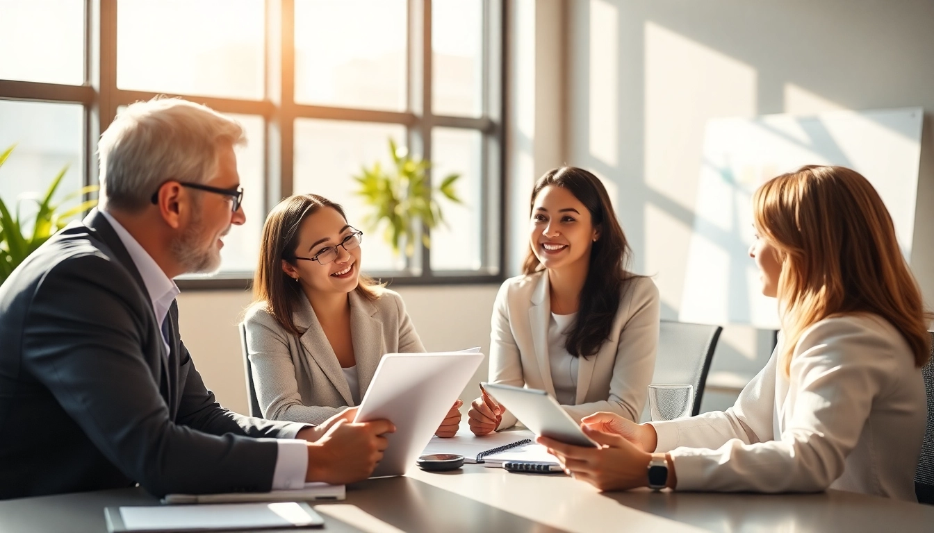 Consultants collaborating in a meeting focused on Unternehmensberatung strategies.
