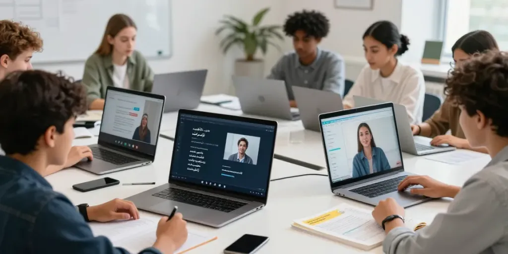 Arabisch lernen in Marokko mit interaktiven Online-Lernmethoden.