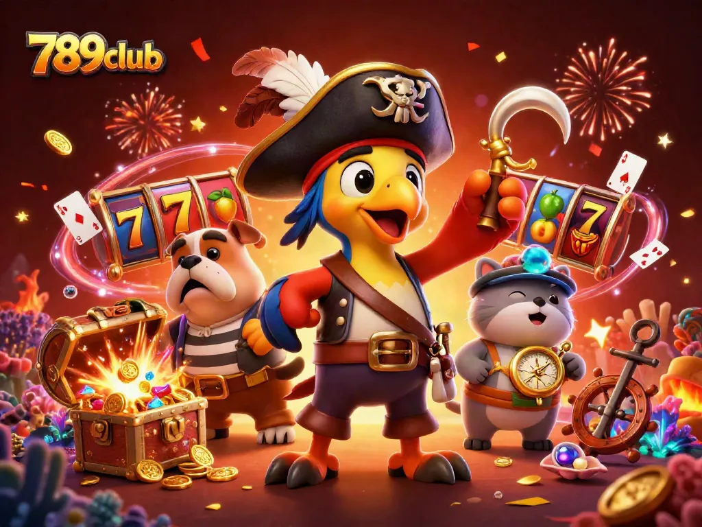 Experience thrilling gameplay with 789club's vibrant casino adventure, featuring lively characters and treasure.