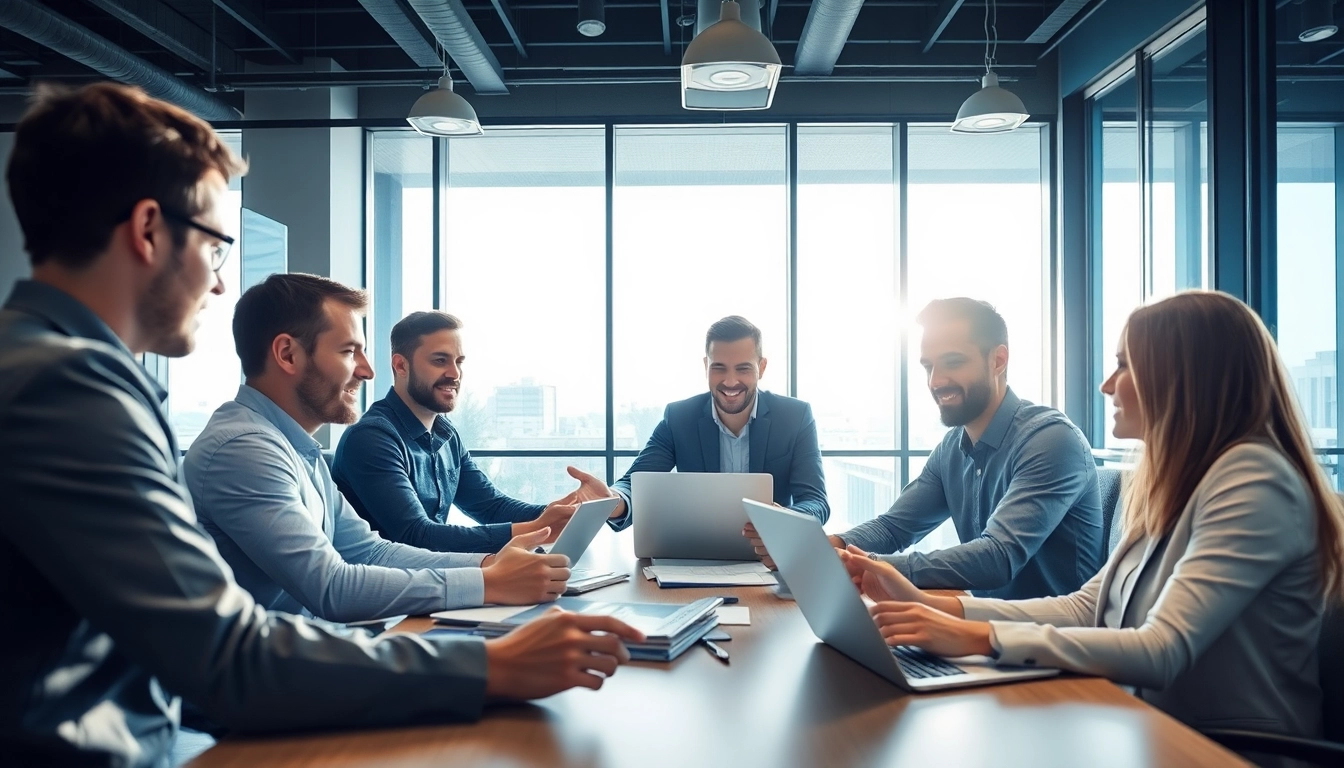 Headhunter Schweiz: Professionelle Headhunter im modernen Büro, zusammenarbeitend für Talentsuche.