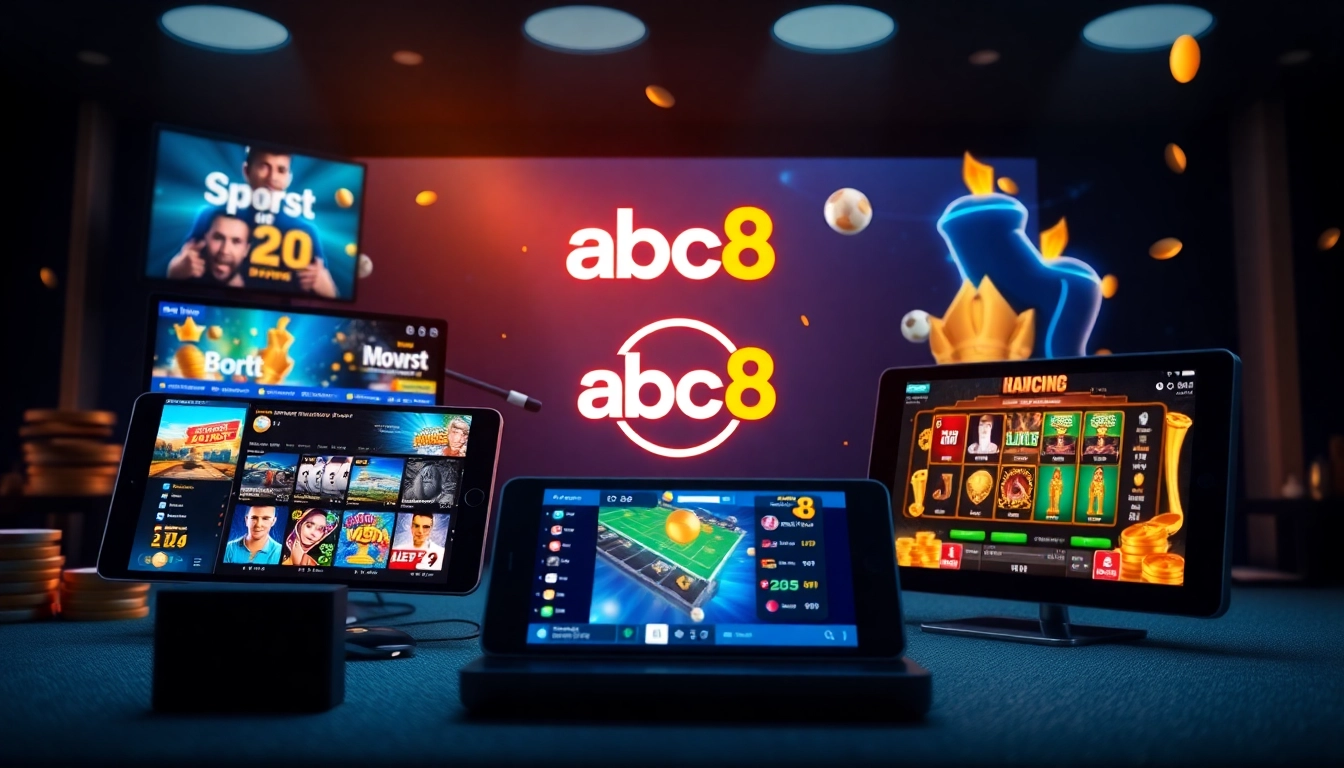 Vibrant online gaming interface showcasing abc8 win opportunities across multiple games.