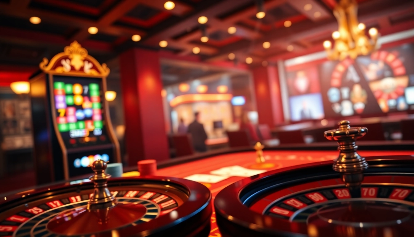 Experience the thrill of the 88i game with vibrant online casino visuals featuring slot machines and poker tables.