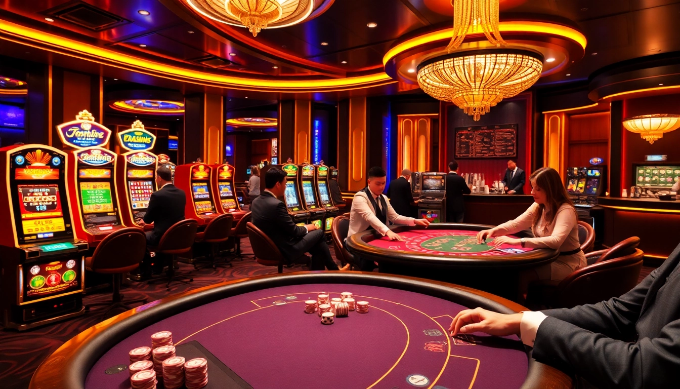 Experience the excitement of 789club with engaged players and colorful gaming tables.