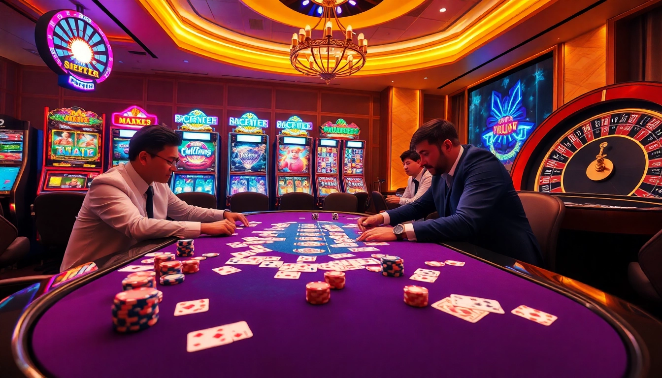 Engage in thrilling poker action at https://siu88.best/ with vibrant poker chips and cards.