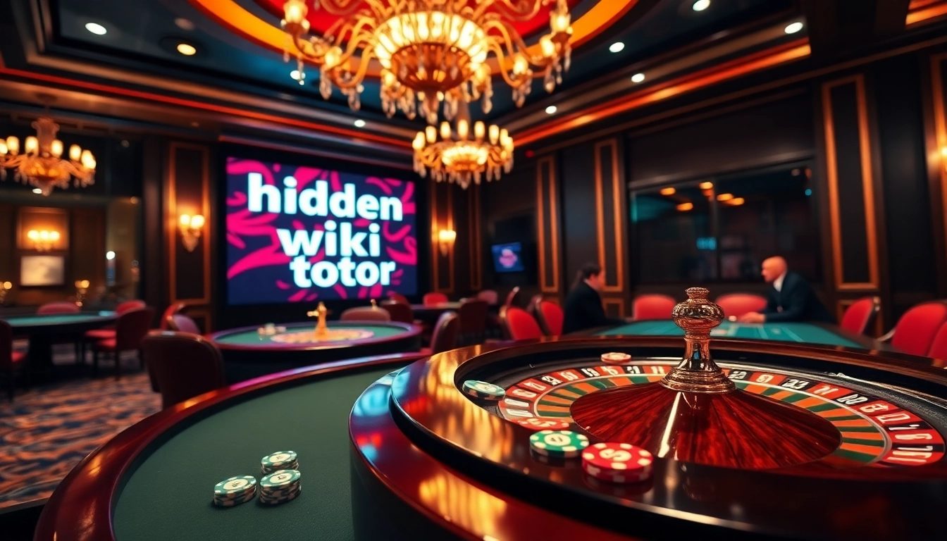 Exciting poker game scene at a luxury casino featuring hidden wiki tor elements