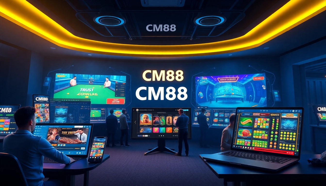 Exciting CM88 online betting platform image showcasing vibrant casino games and user-friendly interface.